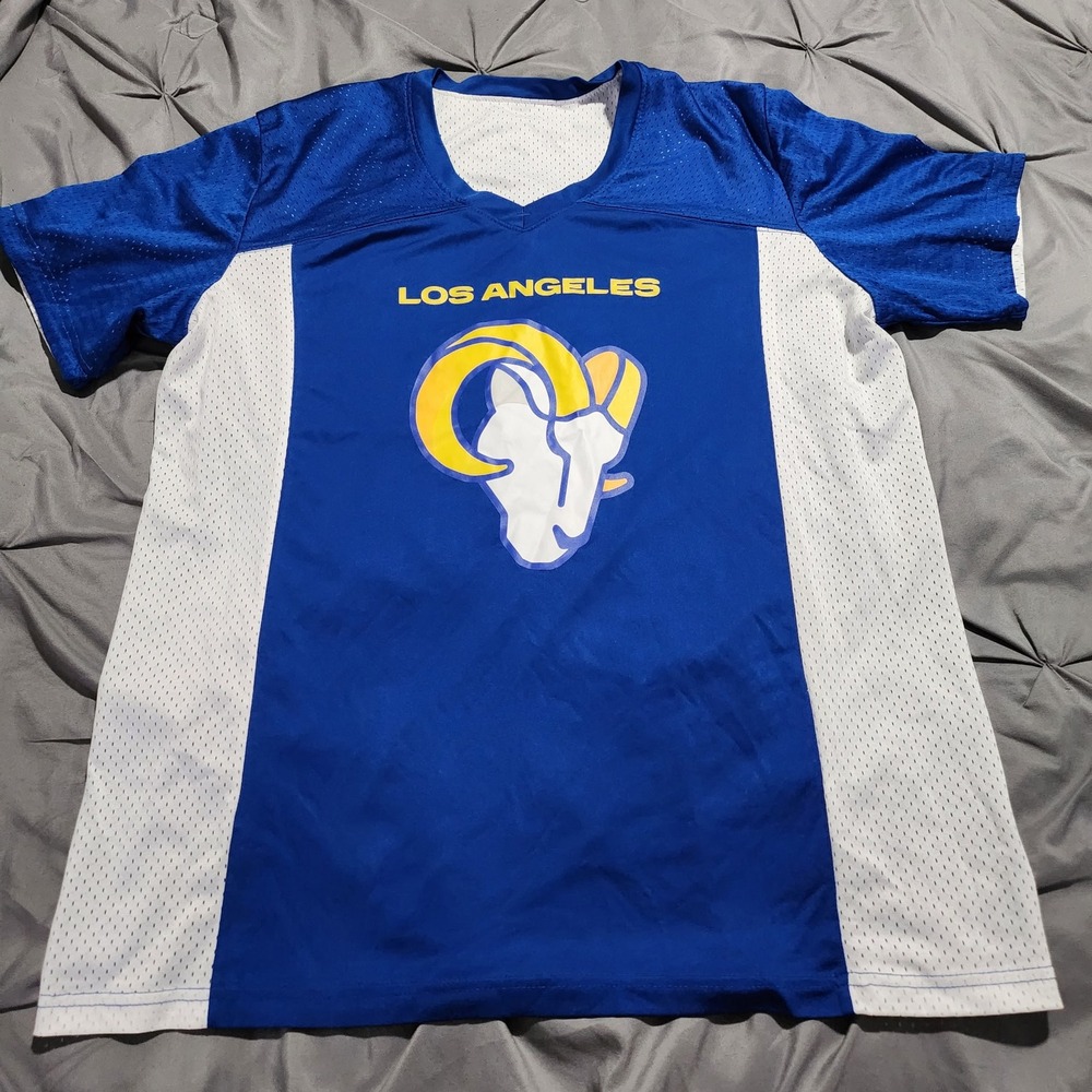 Los Angeles Rams NFL FLAG Reversible Jersey Blue White Mesh Youth XL Mens S